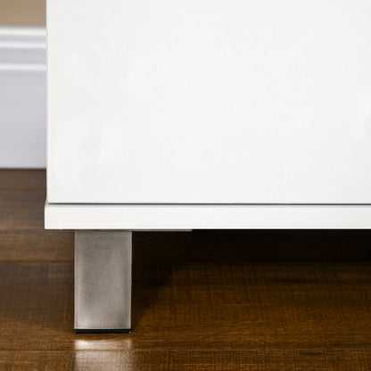 4-Drawer Chest Bedroom Dresser with Legs Modern Nightstand for Living Room Office Entryway 112x38.2x81 cm White