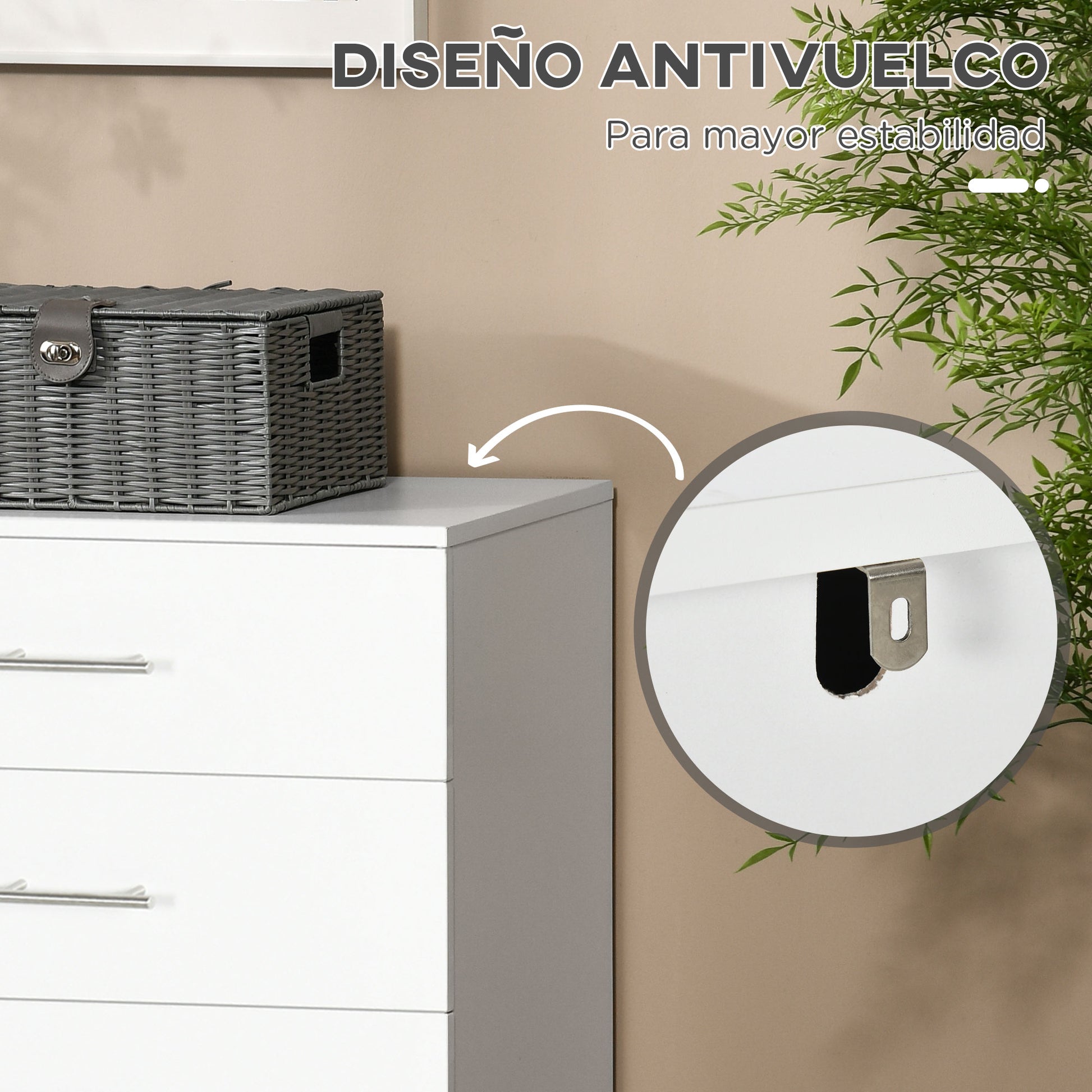 4-Drawer Chest Bedroom Dresser with Legs Modern Nightstand for Living Room Office Entryway 112x38.2x81 cm White