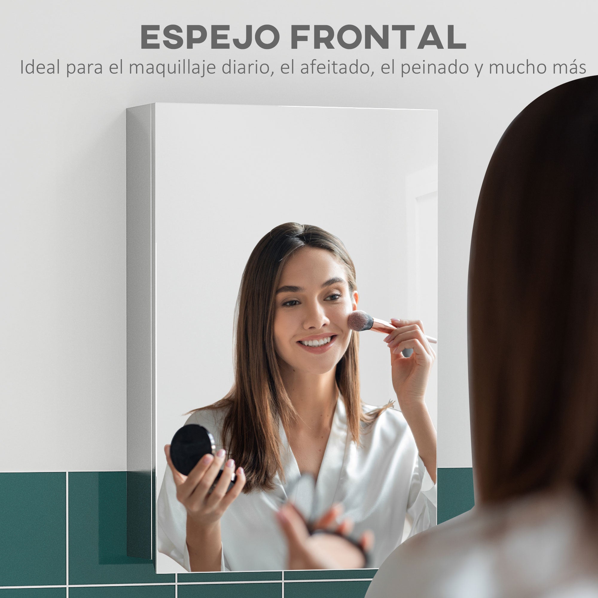 Bathroom Cabinet with Mirror Wall Mounted Hanging Bathroom Cabinet with Door and 3 Storage Shelves for Shower Toilet 39x12x60 cm Silver
