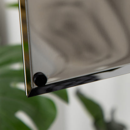 Bathroom Cabinet with Mirror Wall Mounted Hanging Bathroom Cabinet with Door and 3 Storage Shelves for Shower Toilet 39x12x60 cm Silver