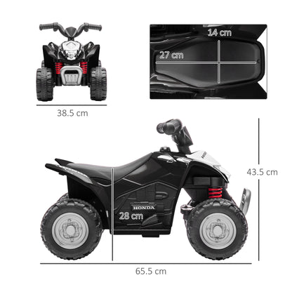 Electric Quad Miniquad Kids Electric ATV Kids Quad with LED and Horn Kids Motorcycle Child Vehicle Electric Car for Kids from 18 Months Metal Black 65.5 x 38.5 x 43.5 cm