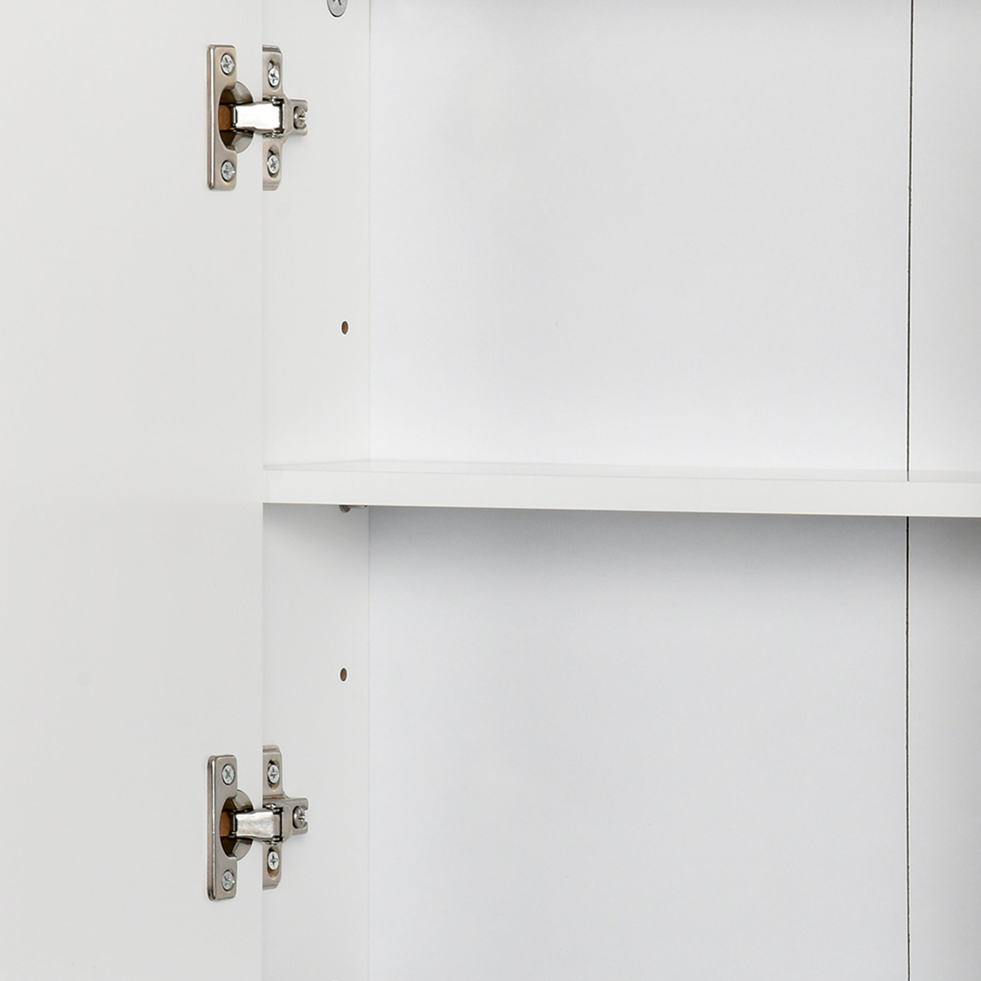 Bathroom Cabinet with Mirror with 2 Doors and Adjustable Shelf Hanging Bathroom Cabinet for Toilet Modern Style 48x14.5x45 cm White