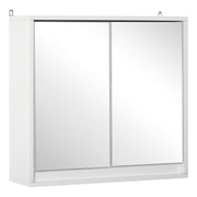 Bathroom Cabinet with Mirror with 2 Doors and Adjustable Shelf Hanging Bathroom Cabinet for Toilet Modern Style 48x14.5x45 cm White
