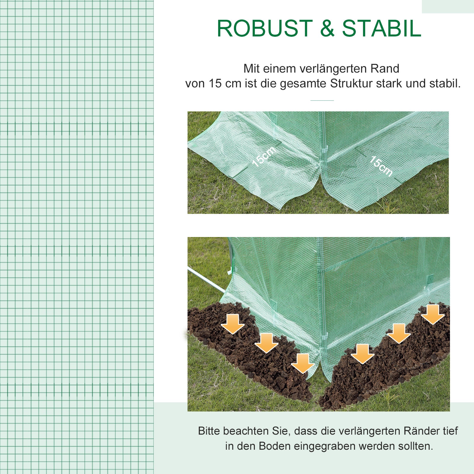 Greenhouse Film 6x3x2m, Waterproof Garden Film with UV Protection, PE Film Cover for Gardening Greenhouse Tunnel, Tunnel Film for Outdoor Area, Plants, Green