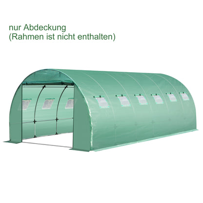 Greenhouse Film 6x3x2m, Waterproof Garden Film with UV Protection, PE Film Cover for Gardening Greenhouse Tunnel, Tunnel Film for Outdoor Area, Plants, Green