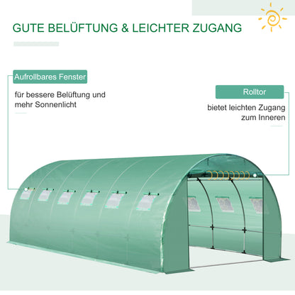 Greenhouse Film 6x3x2m, Waterproof Garden Film with UV Protection, PE Film Cover for Gardening Greenhouse Tunnel, Tunnel Film for Outdoor Area, Plants, Green