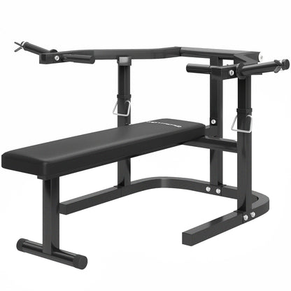 SPORTNOW Adjustable Height Weight Lifting Bench, Multifunctional Flat Bench in Steel, for Gym and Home, 150x150x60-85 cm, Black