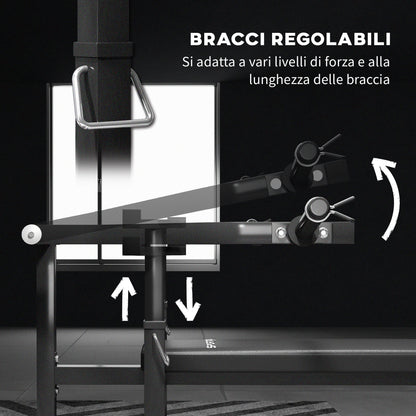 SPORTNOW Adjustable Height Weight Lifting Bench, Multifunctional Flat Bench in Steel, for Gym and Home, 150x150x60-85 cm, Black