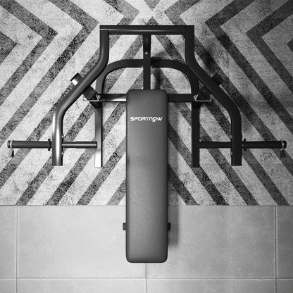 SPORTNOW Adjustable Height Weight Lifting Bench, Multifunctional Flat Bench in Steel, for Gym and Home, 150x150x60-85 cm, Black