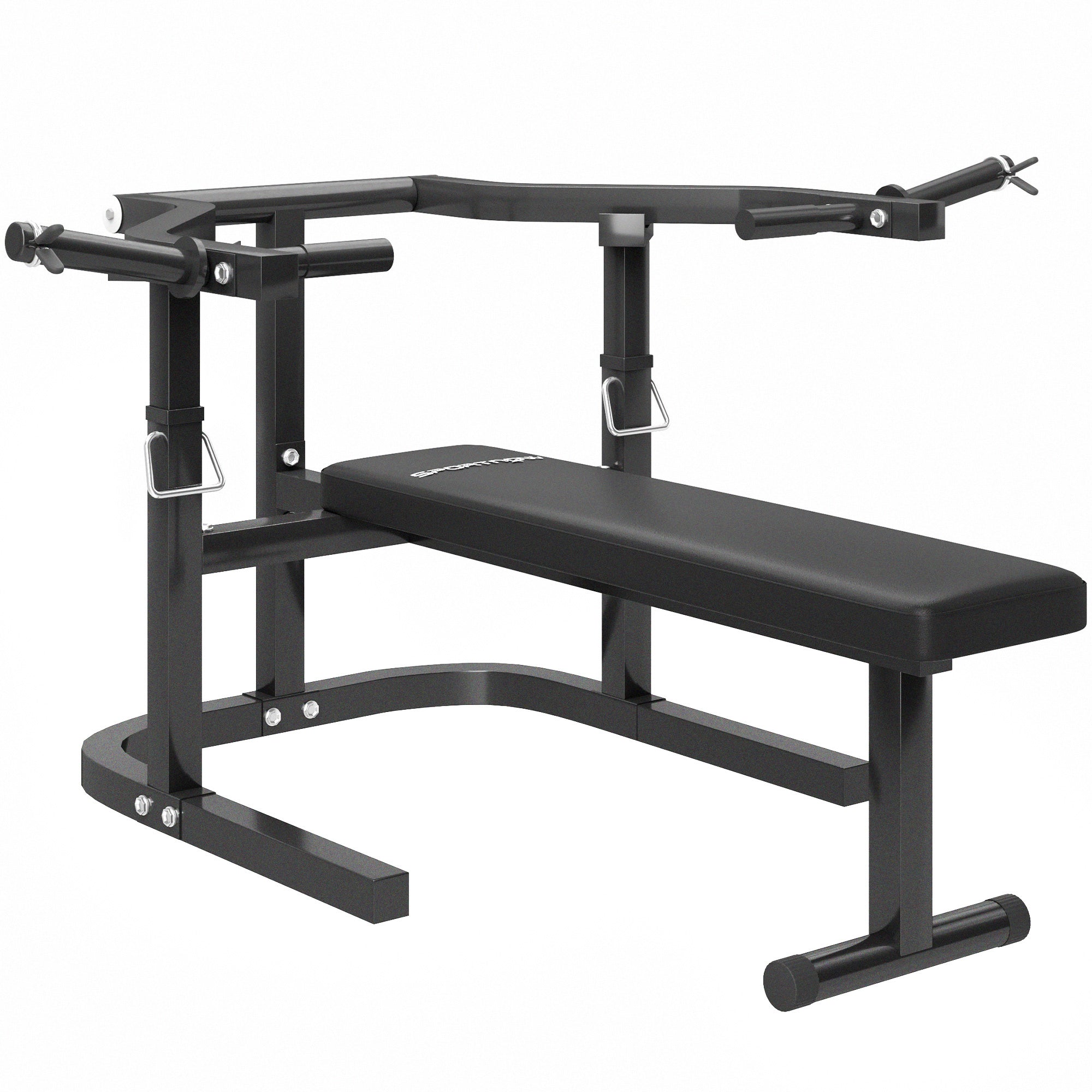SPORTNOW Adjustable Height Weight Lifting Bench, Multifunctional Flat Bench in Steel, for Gym and Home, 150x150x60-85 cm, Black