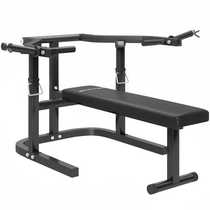 SPORTNOW Adjustable Height Weight Lifting Bench, Multifunctional Flat Bench in Steel, for Gym and Home, 150x150x60-85 cm, Black