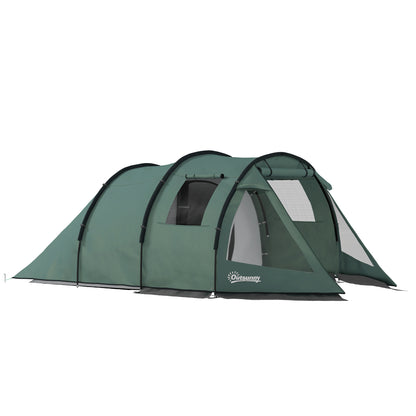Camping Tent for 4 Persons Light, Stable Waterproof Family Tent with Door Window, Carry Bag, Tunnel Tent with 2000mm Water Column Tent for Camping Travel Trekking Garden
