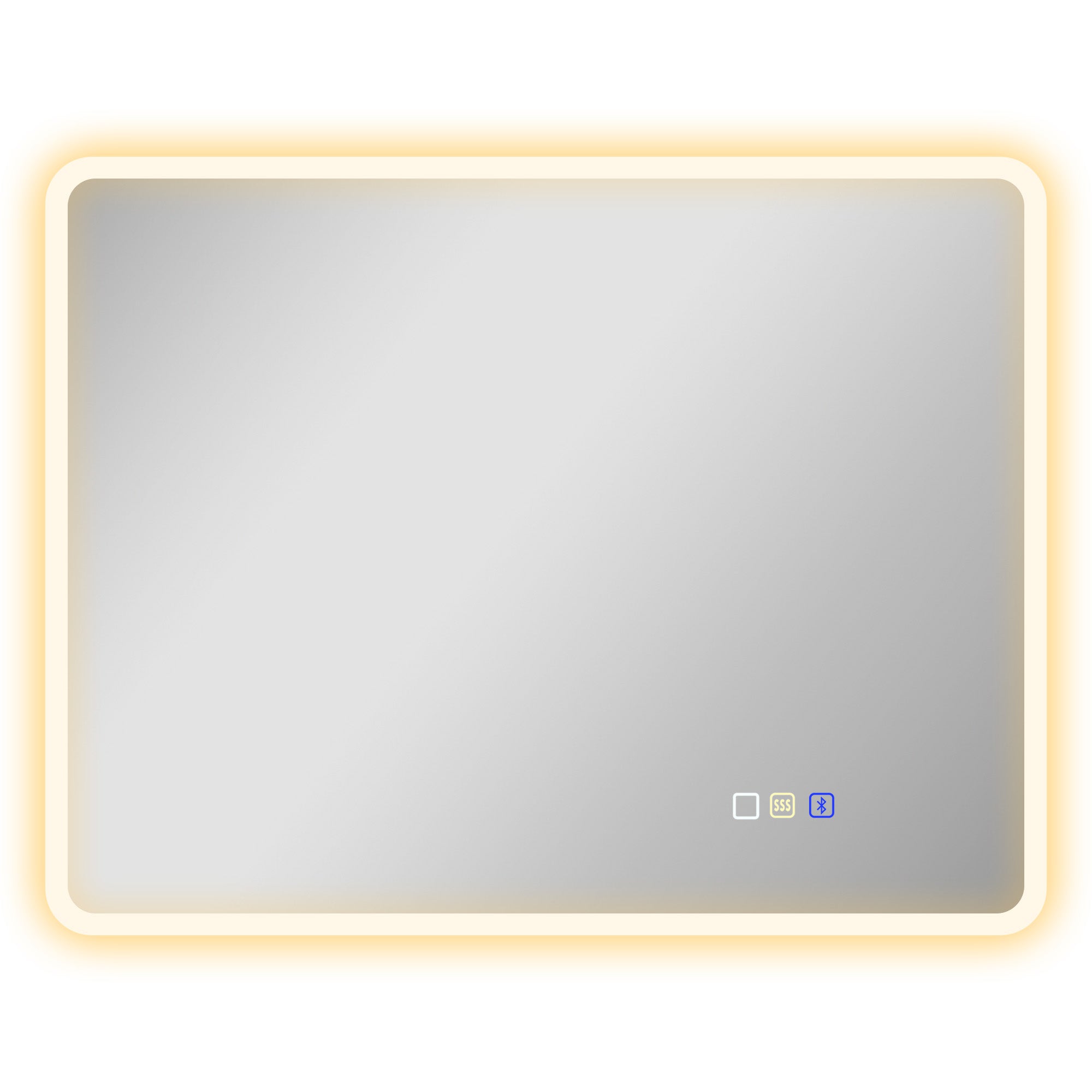 Bluetooth Bathroom Mirror 70 x 90 cm, Wall LED Bathroom Mirror with Touch Switch, 3 Color Adjustable Light, Anti-Fog, Memory - Silver