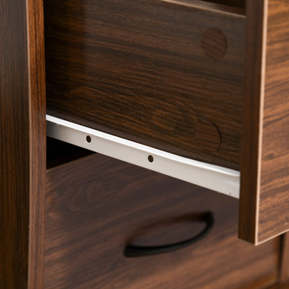 47.2'' Computer Desk Office Desk with Multiple Shelves, 2 Drawers, Keyboard Tray, Monitor Stand CPU Holder 47.2x21.7x33.5 inches Brown