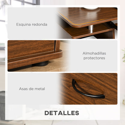 47.2'' Computer Desk Office Desk with Multiple Shelves, 2 Drawers, Keyboard Tray, Monitor Stand CPU Holder 47.2x21.7x33.5 inches Brown