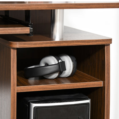 47.2'' Computer Desk Office Desk with Multiple Shelves, 2 Drawers, Keyboard Tray, Monitor Stand CPU Holder 47.2x21.7x33.5 inches Brown