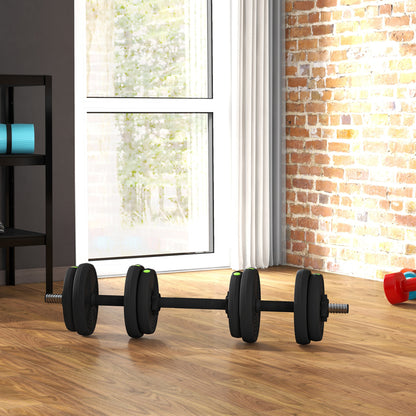 SPORTNOW 2-in-1 Dumbbell Set, 15 kg Adjustable Dumbbell Set with 8 Weight Plates, Floor-Friendly for Strength Training, Fitness, Weightlifting, Black