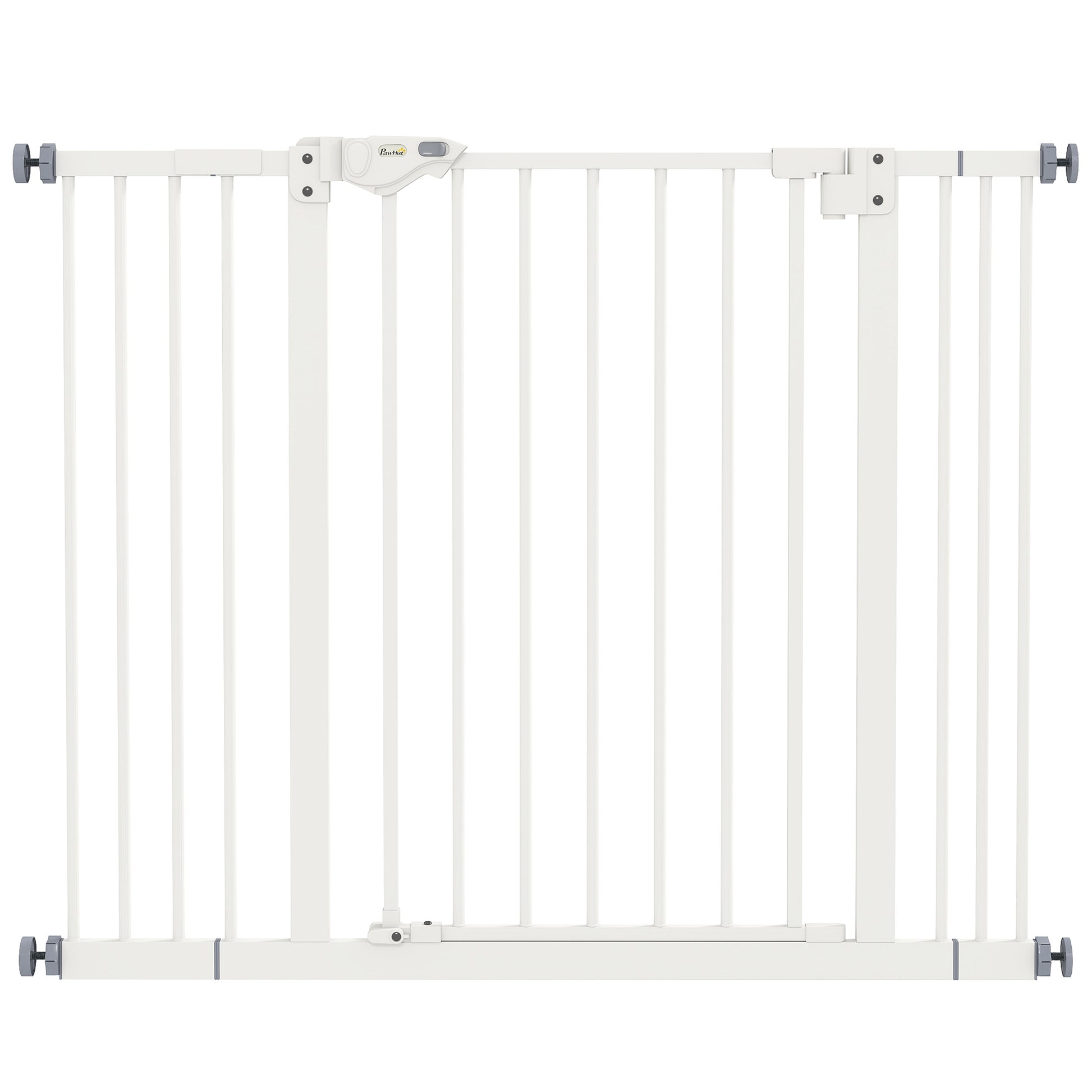 Dog and Pet Gate 2 Extensions Adjustable Width Up to 100 cm with Automatic Closure, White