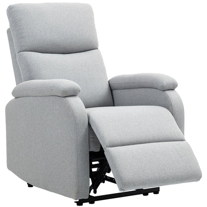 Recliner Armchair, TV Chair with Reclining Function, Upholstered TV Chair with Linen Look, Reclining Armchair with Pocket Spring Core, Relaxing Chair for up to 150 kg for Living Room, Gray