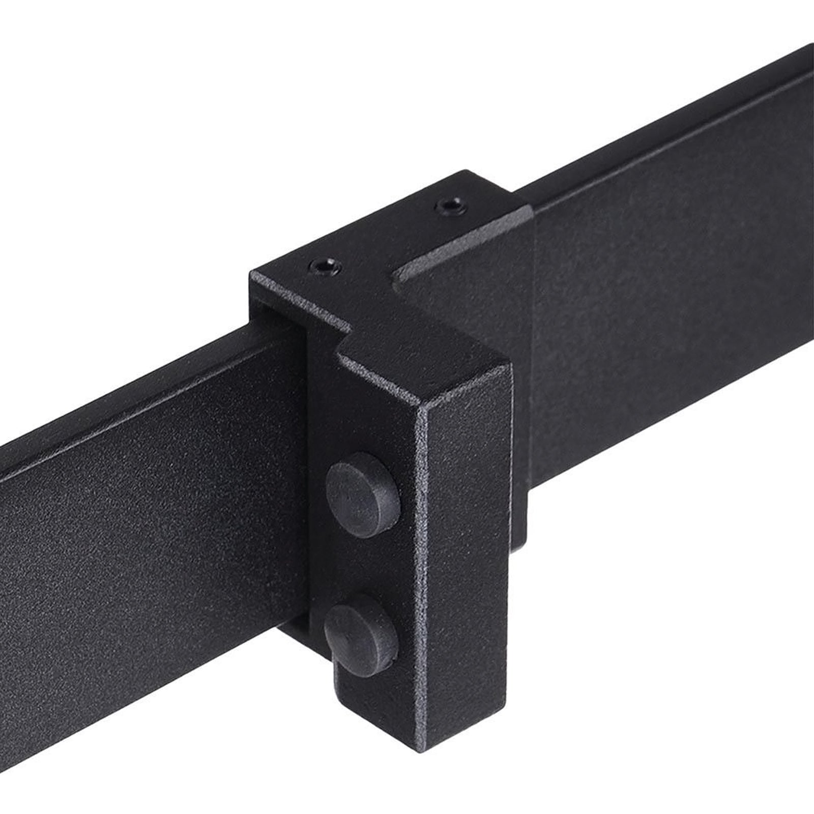 Sliding Door Hardware Kit 200 cm Complete Set with Rails, Rollers, Anti-Jump Devices, Door Stoppers, Sliding Door System made of Carbon Steel Black
