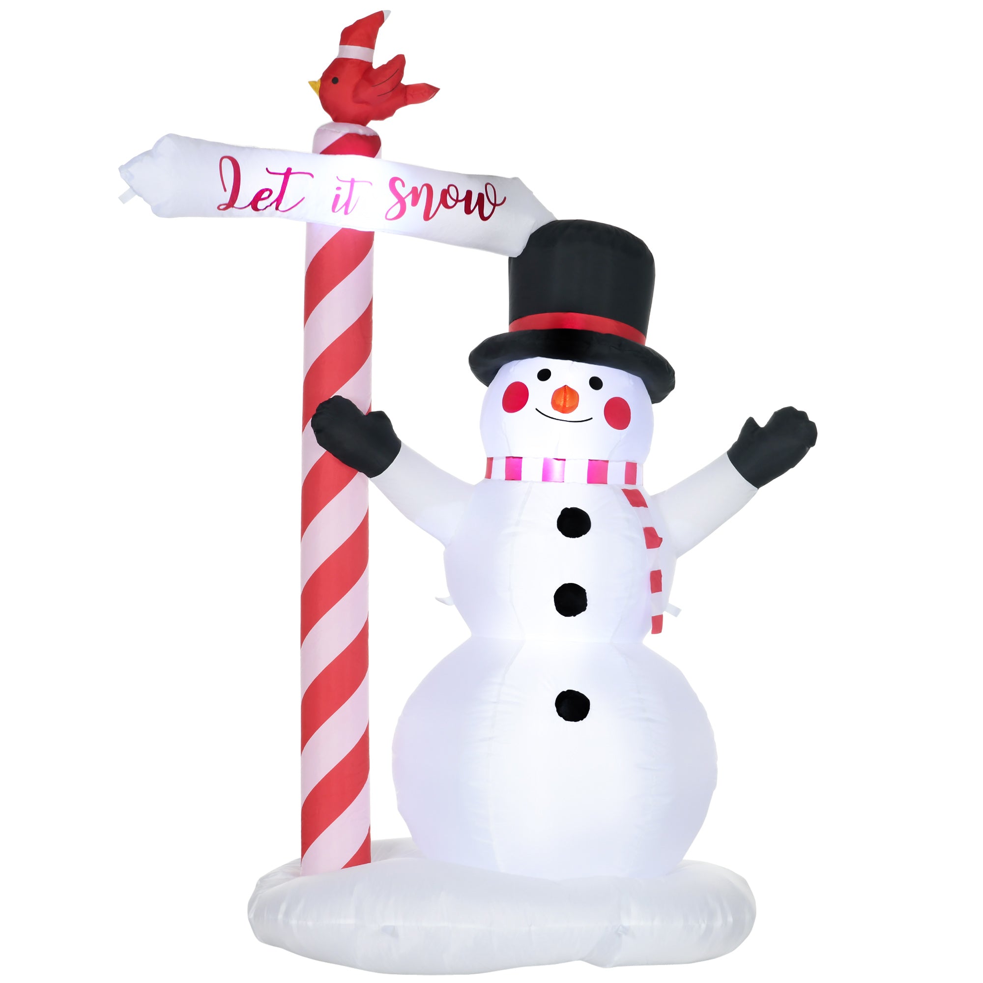 213cm Inflatable Christmas Snowman with LED Lights, fixing material and blower, Christmas decoration for indoor and outdoor weather-resistant IP44