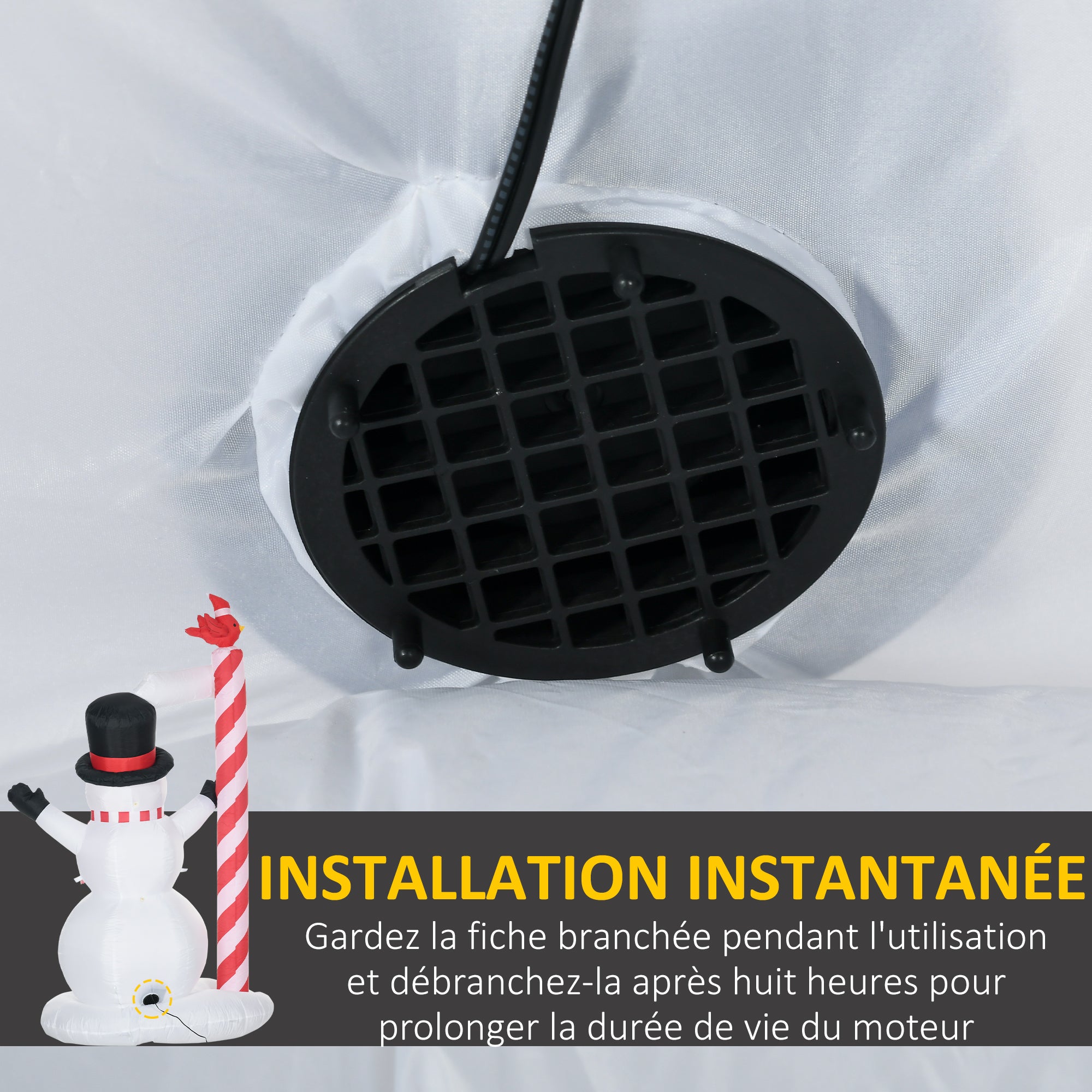 213cm Inflatable Christmas Snowman with LED Lights, fixing material and blower, Christmas decoration for indoor and outdoor weather-resistant IP44
