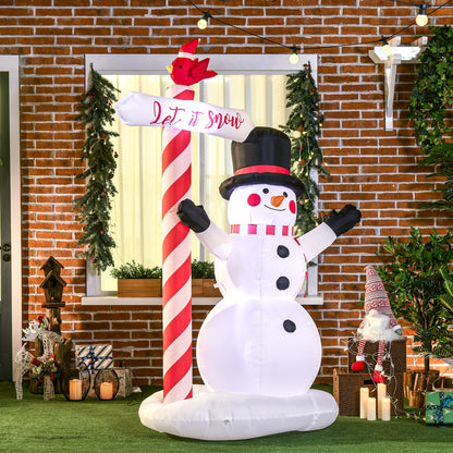 213cm Inflatable Christmas Snowman with LED Lights, fixing material and blower, Christmas decoration for indoor and outdoor weather-resistant IP44