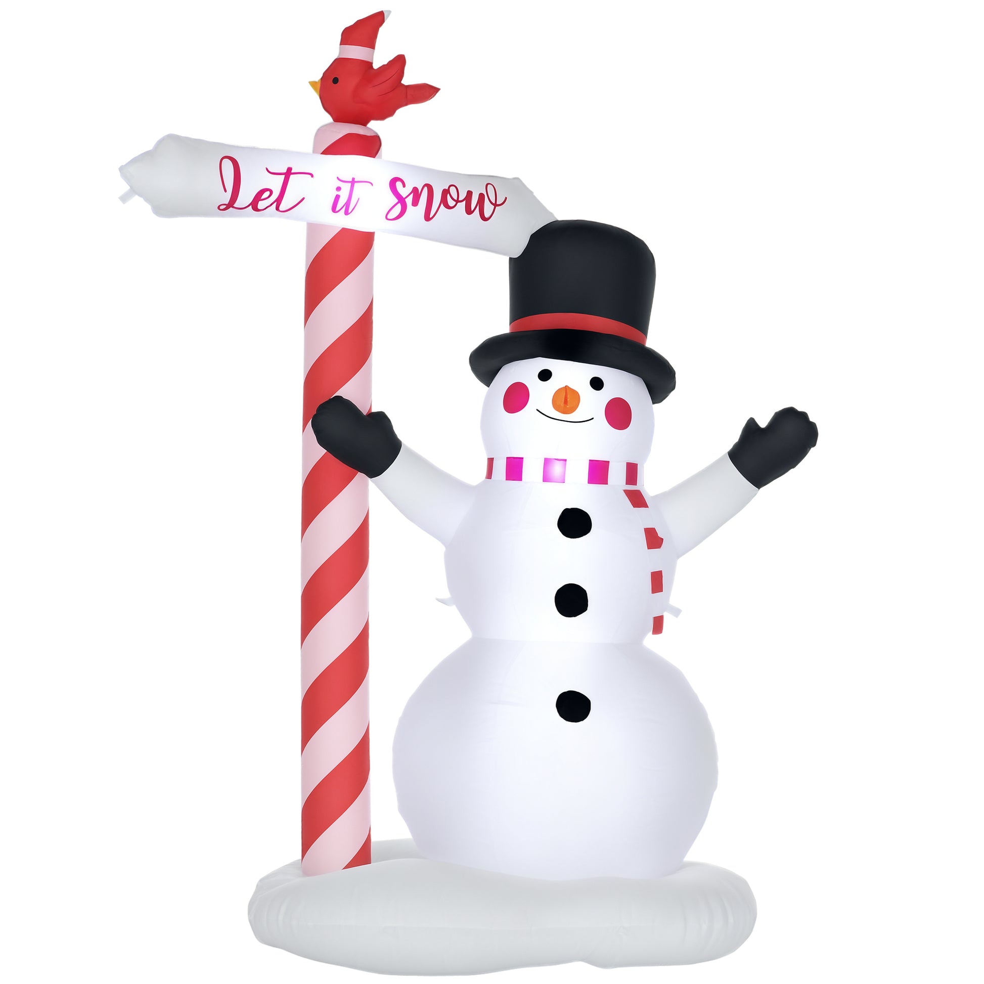 213cm Inflatable Christmas Snowman with LED Lights, fixing material and blower, Christmas decoration for indoor and outdoor weather-resistant IP44