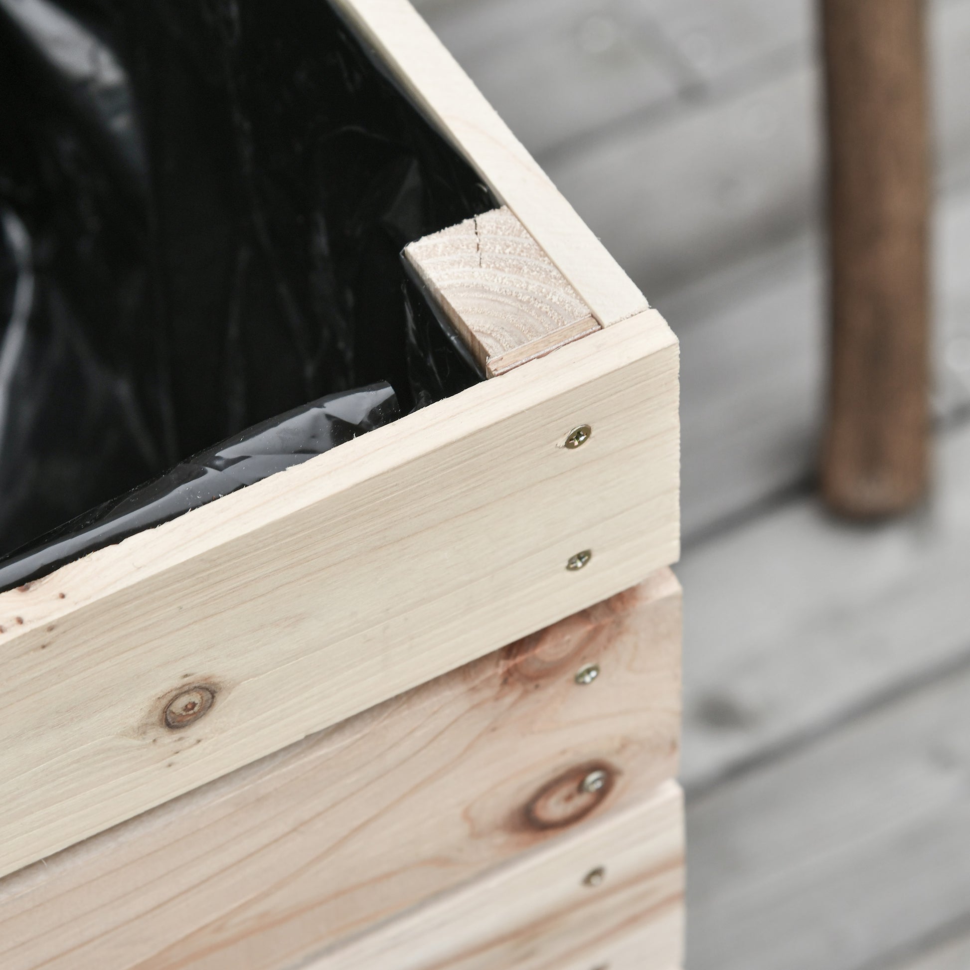 4-Piece Raised Bed Planters Wooden Planting Box 4 Combination Modes in Garden and Balcony 50 x 30 x 60 cm Natural