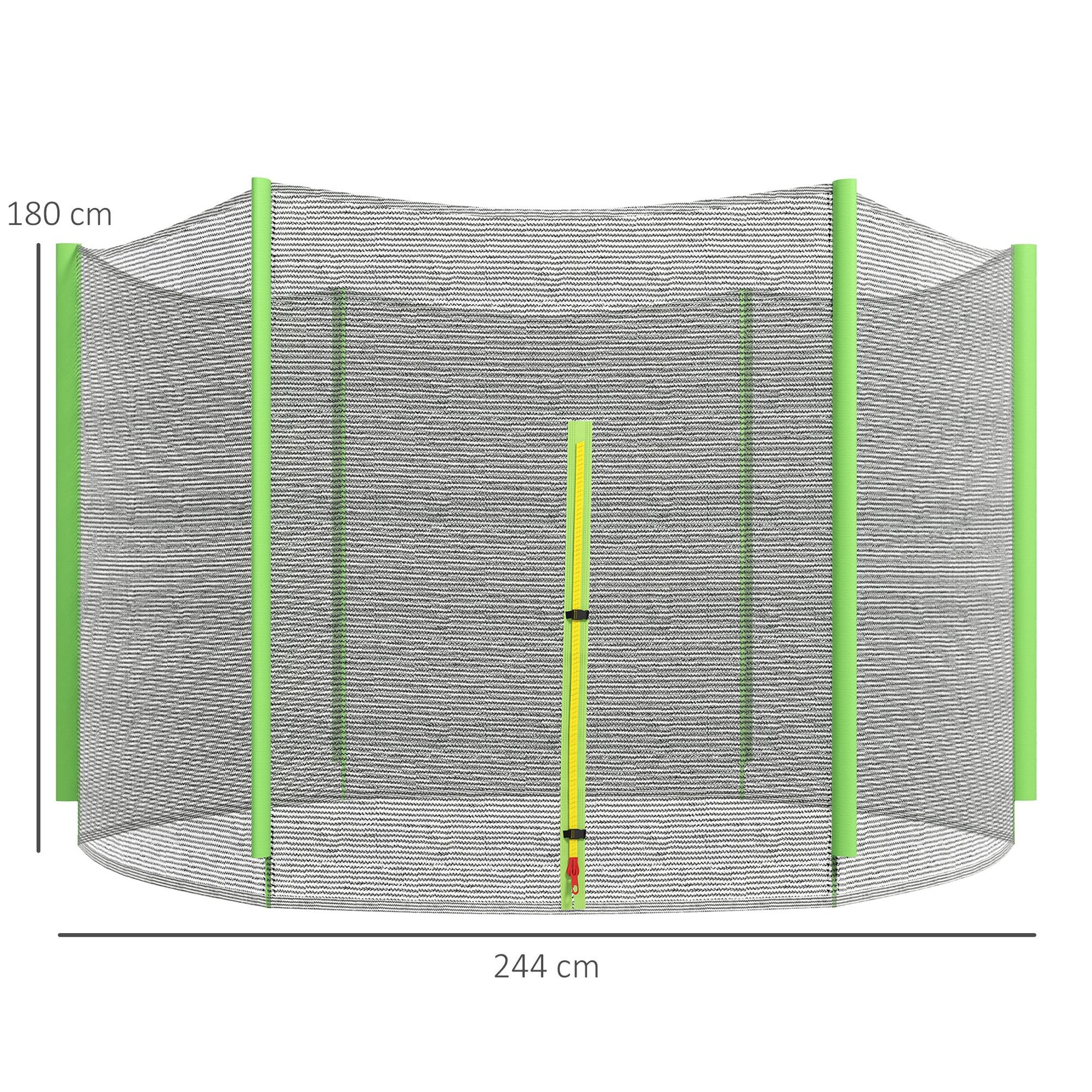 SPORTNOW Safety Net for 244 cm Trampoline Round Safety Net for Outdoor Trampoline Protector for 6 Straight Poles Green