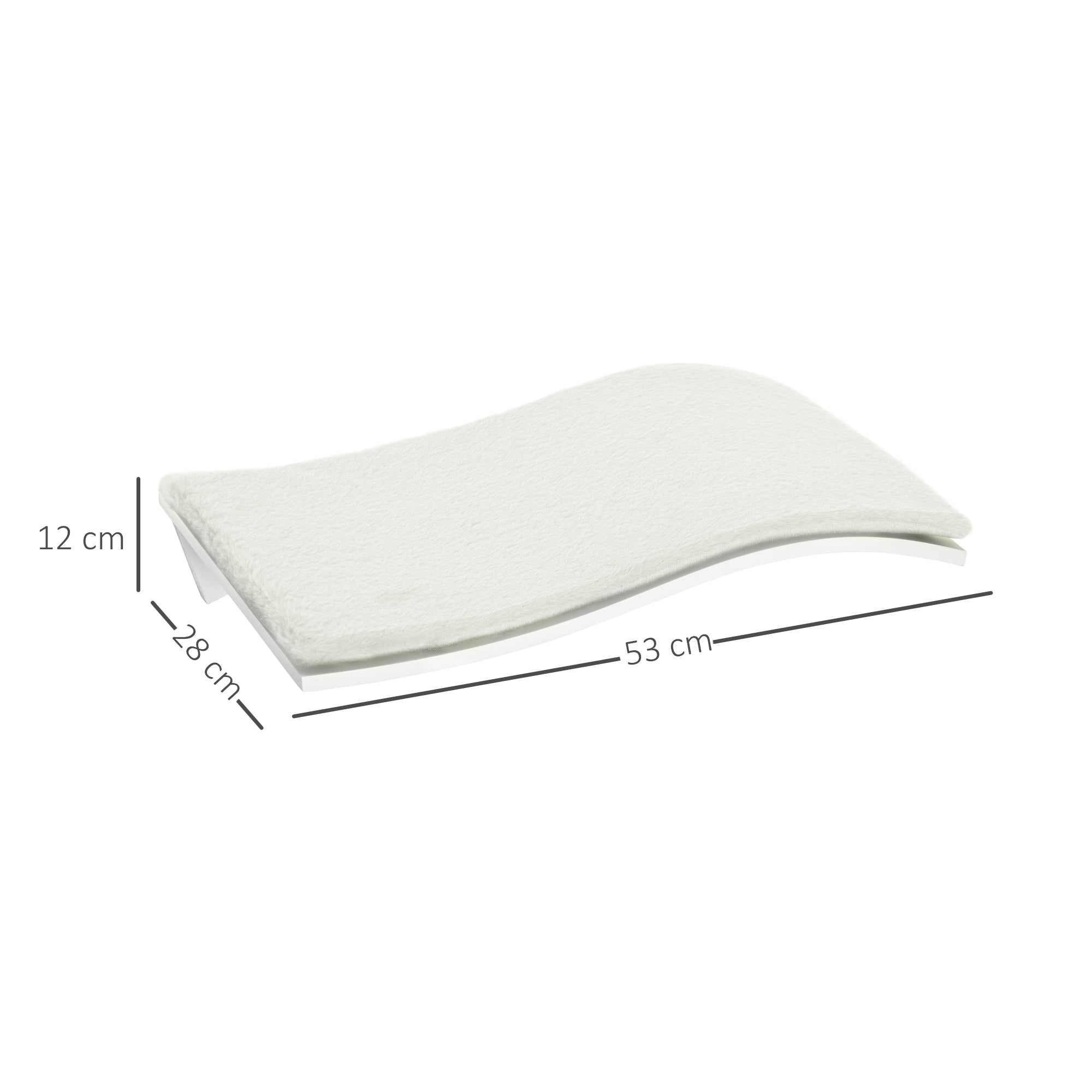 Cat Climbing Wall Cat Hammock Cat Bed Wall Cat Shelf Wall-mounted Cat Furniture Plush MDF White 53 x 28 x 12 cm