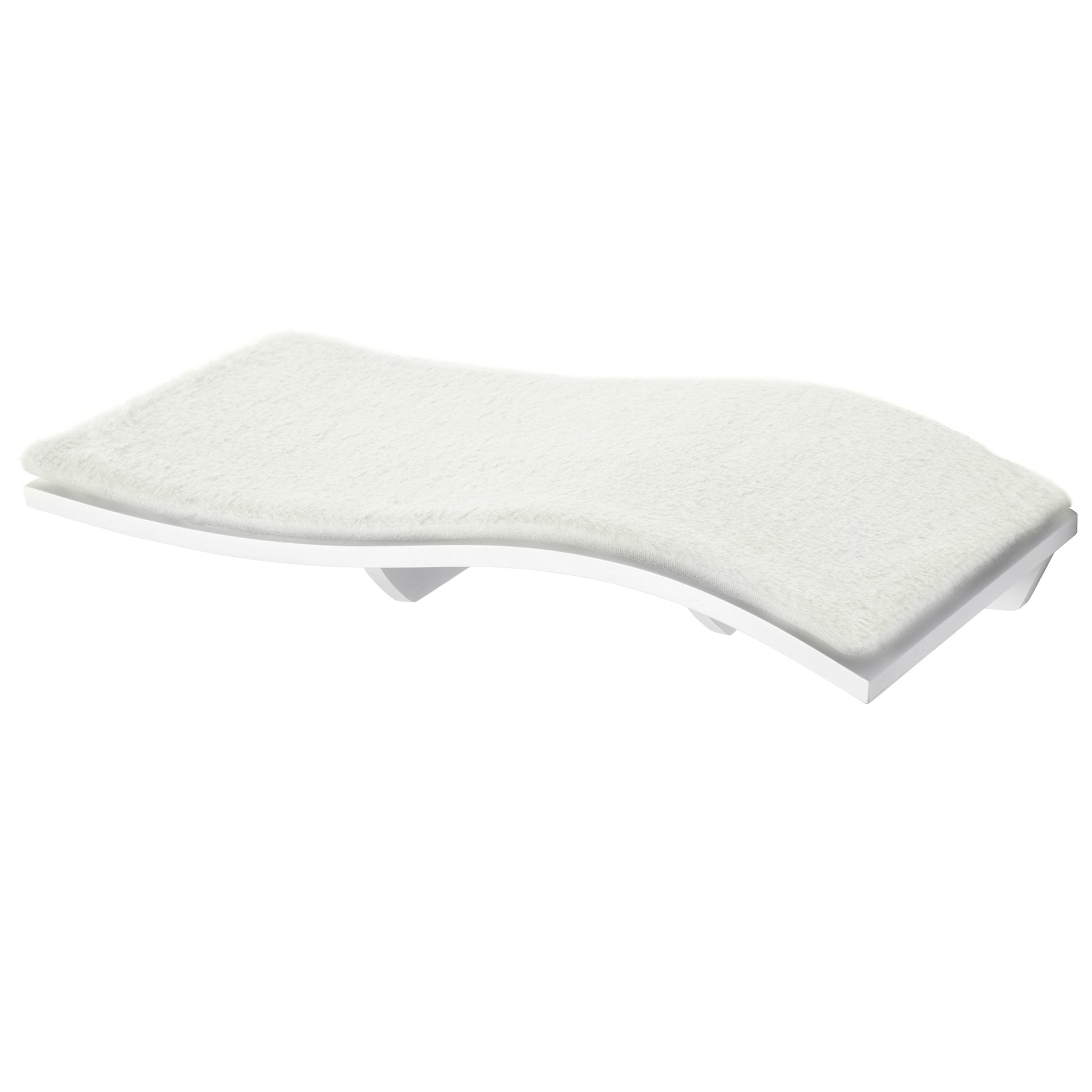Cat Climbing Wall Cat Hammock Cat Bed Wall Cat Shelf Wall-mounted Cat Furniture Plush MDF White 53 x 28 x 12 cm