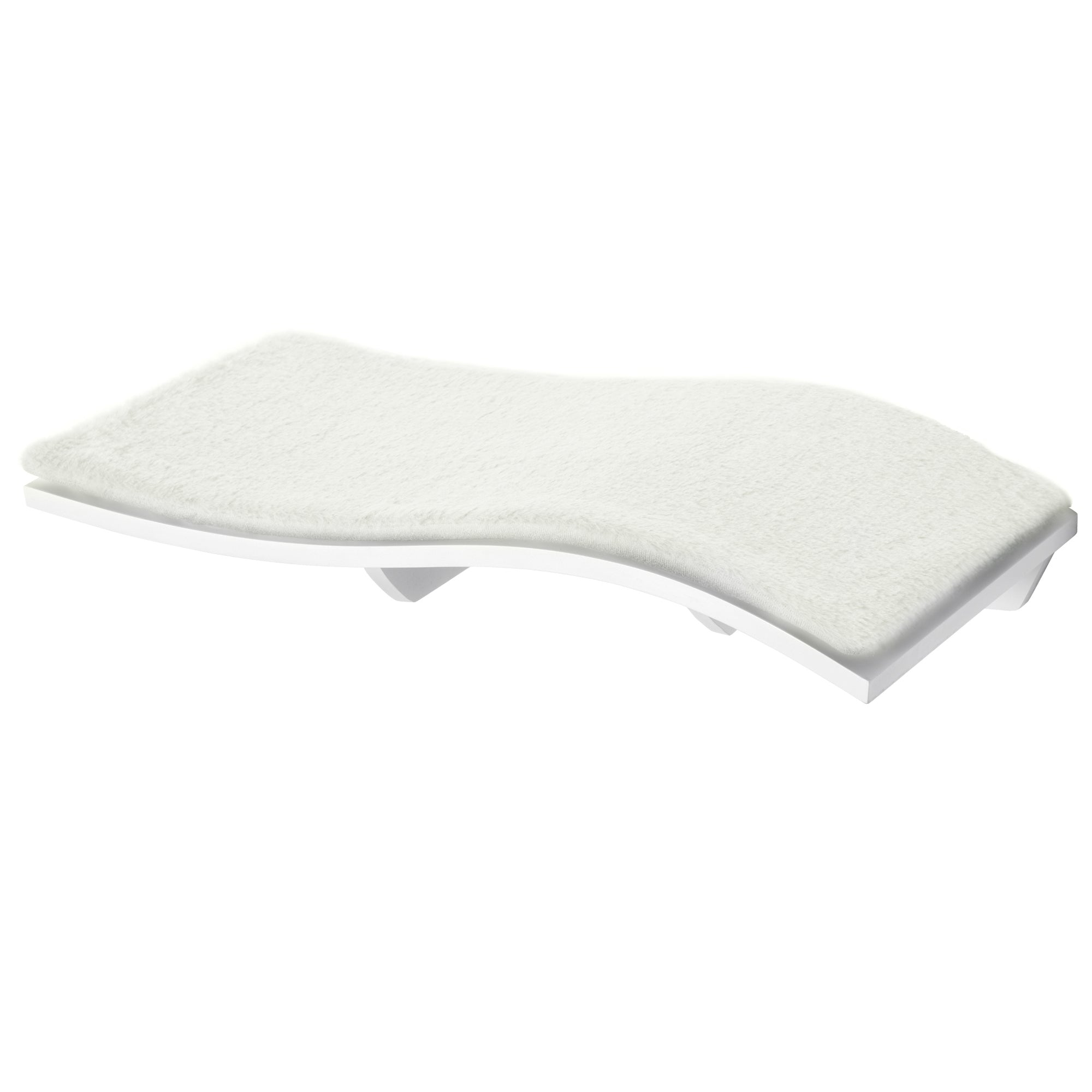 Cat Climbing Wall Cat Hammock Cat Bed Wall Cat Shelf Wall-mounted Cat Furniture Plush MDF White 53 x 28 x 12 cm