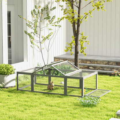 Rabbit Hutch Rabbit Hutch made of Fir Wood Winter-Proof Rabbit Cage with foldable Roof 180x90x48 cm Rabbit Cage Outdoor Small Animal Hutch for Rabbits Guinea Pigs Gray