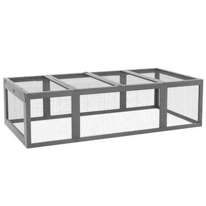 Rabbit Hutch Rabbit Hutch made of Fir Wood Winter-Proof Rabbit Cage with foldable Roof 180x90x48 cm Rabbit Cage Outdoor Small Animal Hutch for Rabbits Guinea Pigs Gray