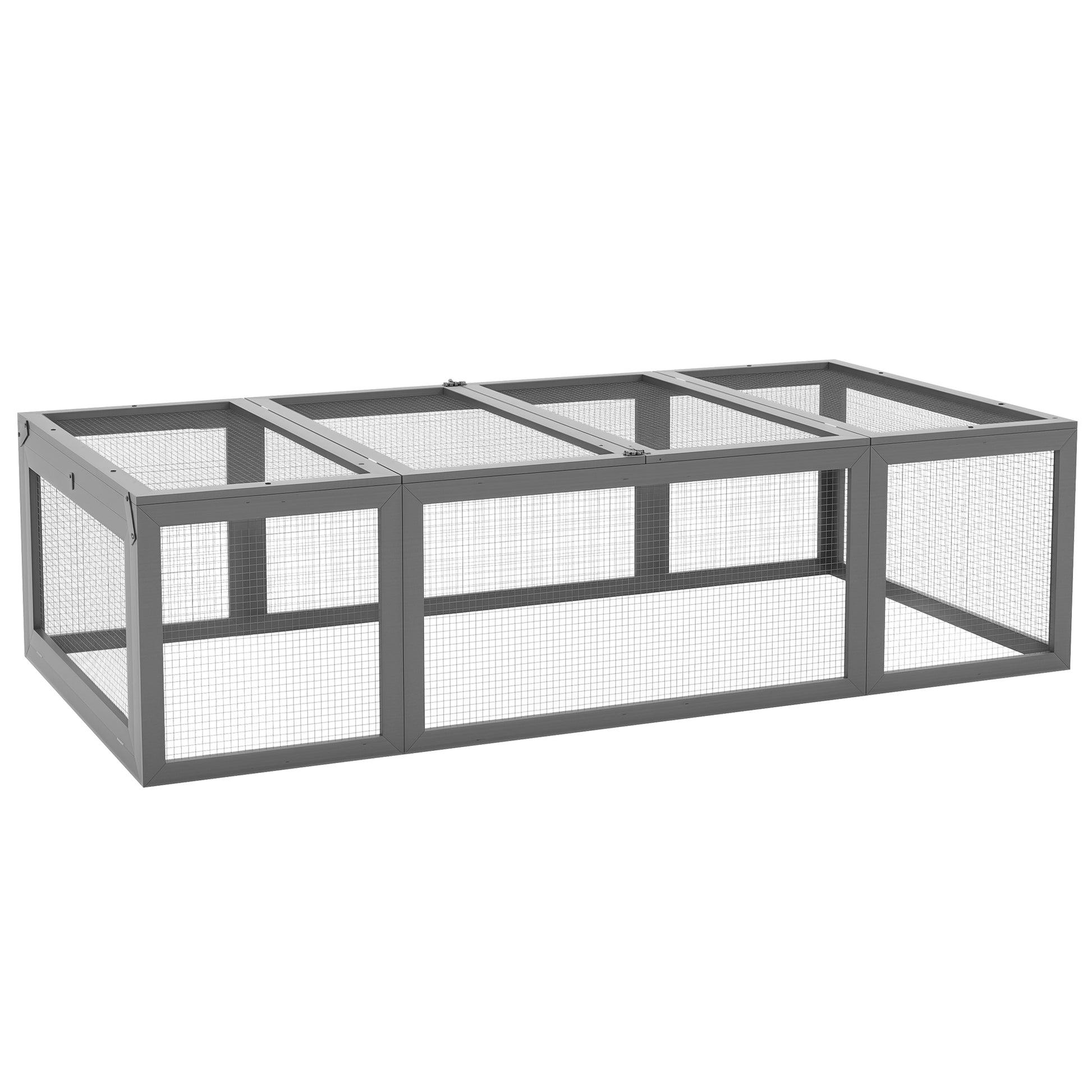Rabbit Hutch Rabbit Hutch made of Fir Wood Winter-Proof Rabbit Cage with foldable Roof 180x90x48 cm Rabbit Cage Outdoor Small Animal Hutch for Rabbits Guinea Pigs Gray