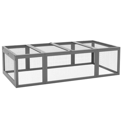 Rabbit Hutch Rabbit Hutch made of Fir Wood Winter-Proof Rabbit Cage with foldable Roof 180x90x48 cm Rabbit Cage Outdoor Small Animal Hutch for Rabbits Guinea Pigs Gray