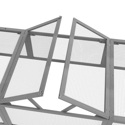 Rabbit Hutch Rabbit Hutch made of Fir Wood Winter-Proof Rabbit Cage with foldable Roof 180x90x48 cm Rabbit Cage Outdoor Small Animal Hutch for Rabbits Guinea Pigs Gray