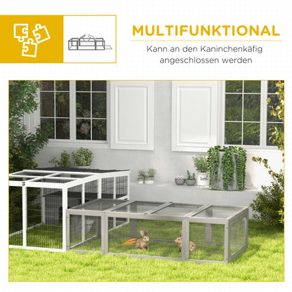 Rabbit Hutch Rabbit Hutch made of Fir Wood Winter-Proof Rabbit Cage with foldable Roof 180x90x48 cm Rabbit Cage Outdoor Small Animal Hutch for Rabbits Guinea Pigs Gray