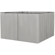 Side Wall 4-Piece Set for 3x3m Pavilion Side Panels with Hooks 302 x 205 cm Waterproof Stable Winterproof Side Panel Side Walls for Party Tent Garden Pavilion Light Gray
