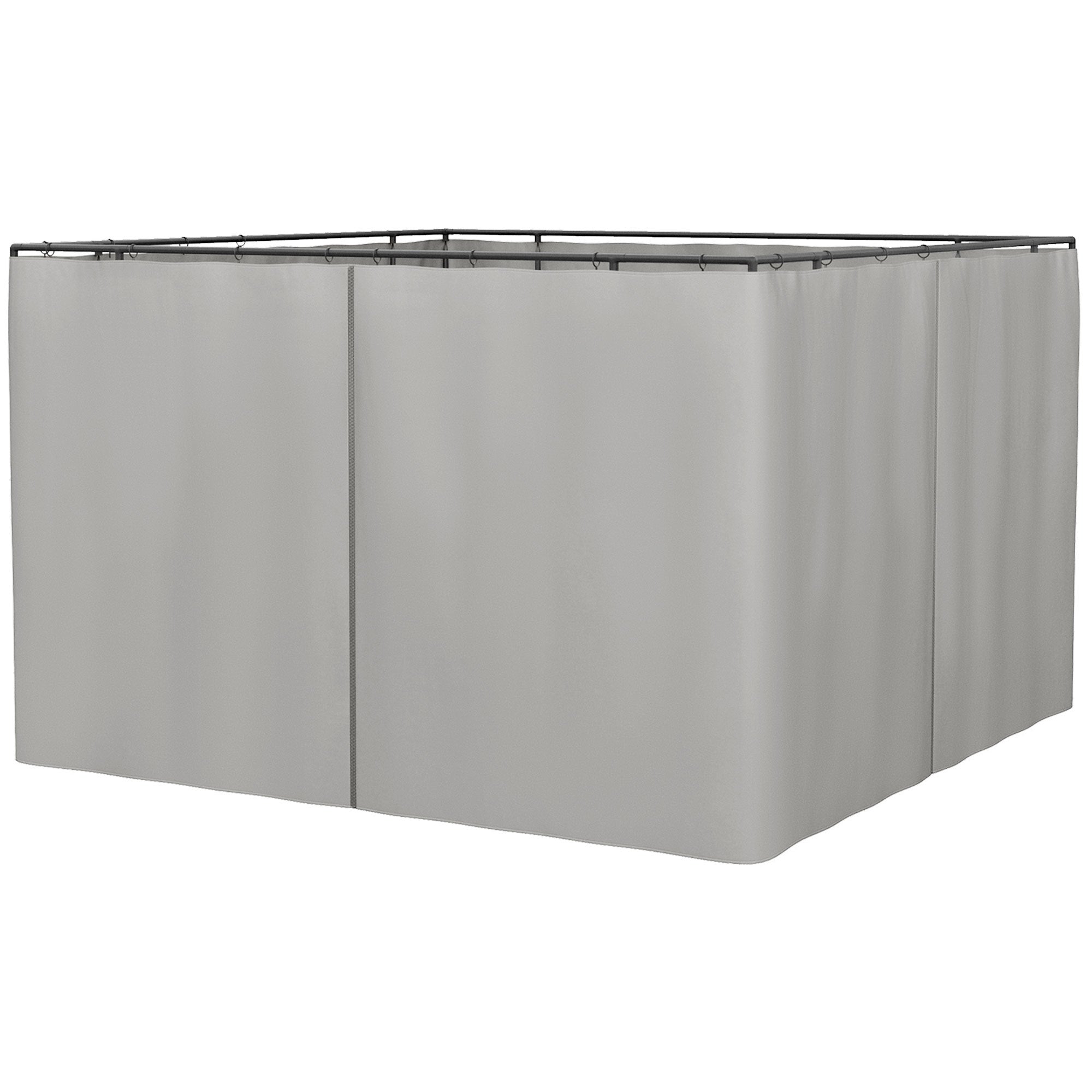 Side Wall 4-Piece Set for 3x3m Pavilion Side Panels with Hooks 302 x 205 cm Waterproof Stable Winterproof Side Panel Side Walls for Party Tent Garden Pavilion Light Gray