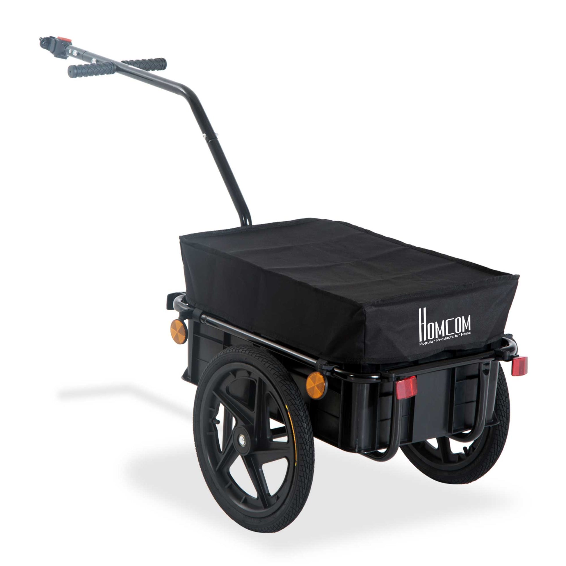 Bicycle Trailer Cargo Trailer with Protective Cover, Transport Trolley Loadable up to 40 kg, Transport Trailer Trailer for Bicycle Handcart 144 x 59 x 80 cm
