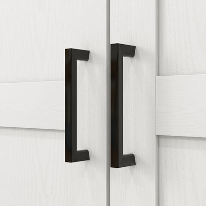 Kitchen Pantry Cabinet Kitchen Cabinet with 2 Doors and 16 Shelves Rustic Pantry with Adjustable Shelves for Dining Room Living Room 60x40x104 cm Cream