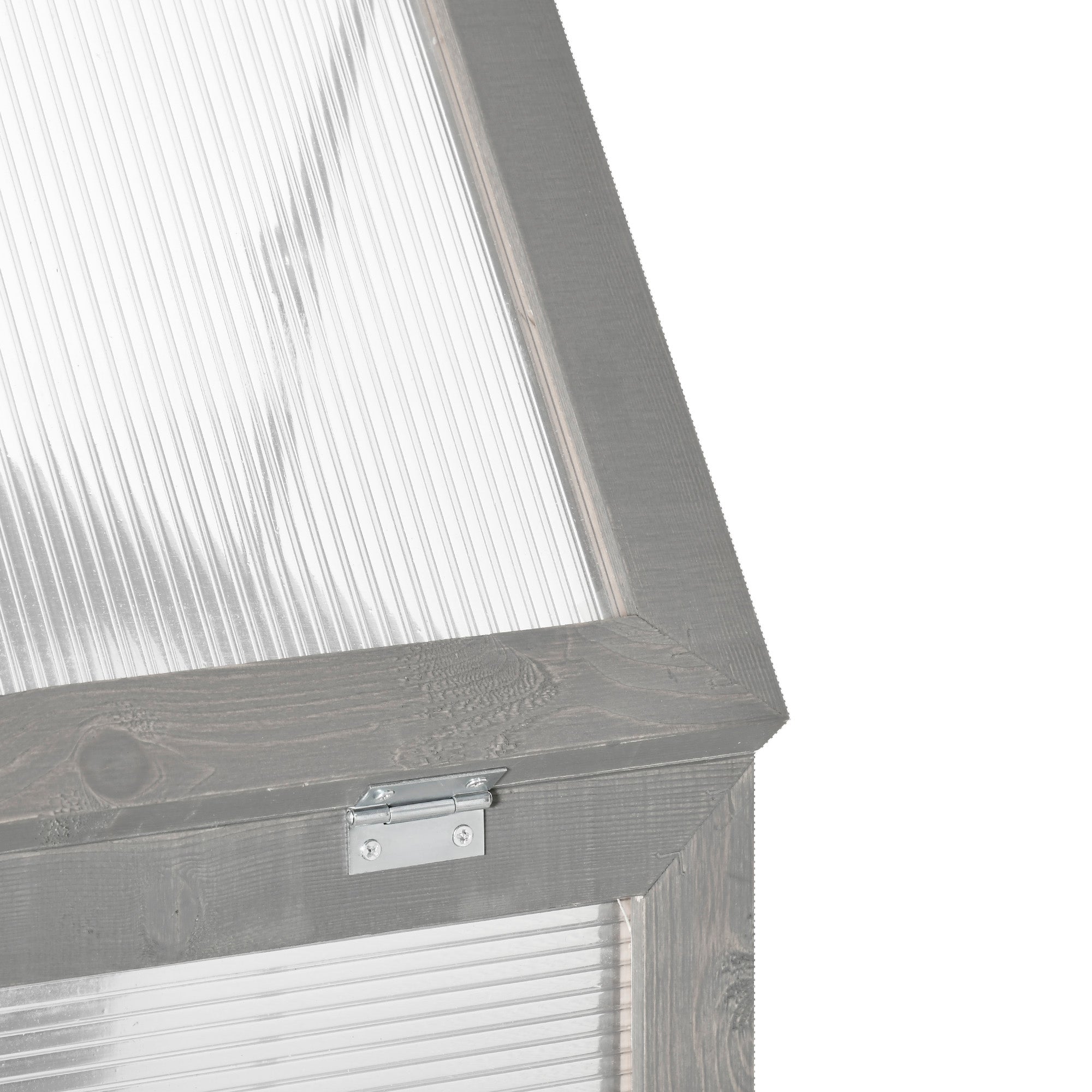 3-Tier Greenhouse Seedling Box Greenhouse Seedling Box with Two Doors made of Wood and Polycarbonate Weatherproof Load Capacity up to 15 kg (per shelf) Dark Gray 58 x 44 x 78 cm