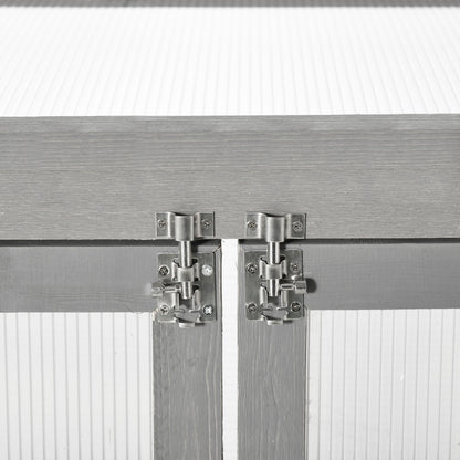 3-Tier Greenhouse Seedling Box Greenhouse Seedling Box with Two Doors made of Wood and Polycarbonate Weatherproof Load Capacity up to 15 kg (per shelf) Dark Gray 58 x 44 x 78 cm