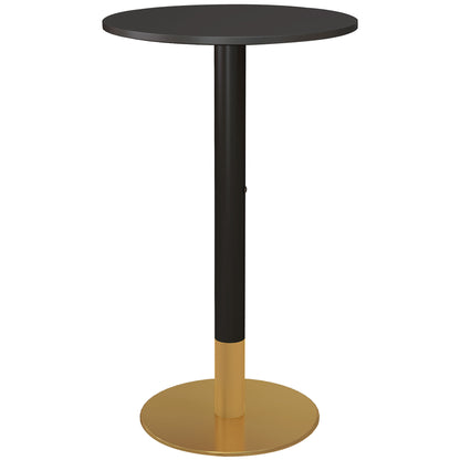 Round Bar Table Bistro Table High Dining Table Contemporary Style Steel Frame dim. 60L x 60W x 102H cm Black