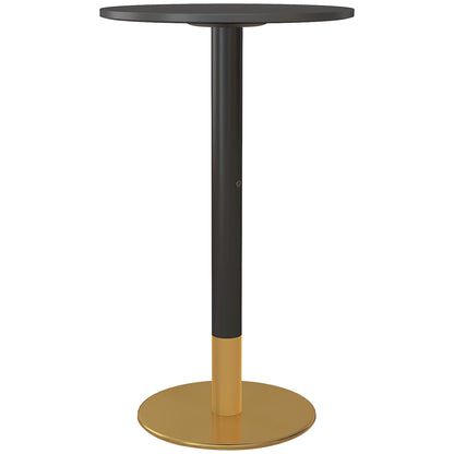Round Bar Table Bistro Table High Dining Table Contemporary Style Steel Frame dim. 60L x 60W x 102H cm Black
