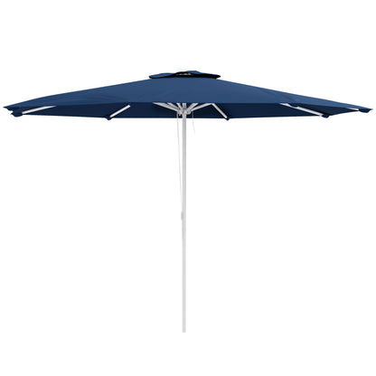 Adjustable Height Garden Umbrella with Air Vent, Outdoor Umbrella in Metal and Polyester, Ø292x242 cm, Dark Blue