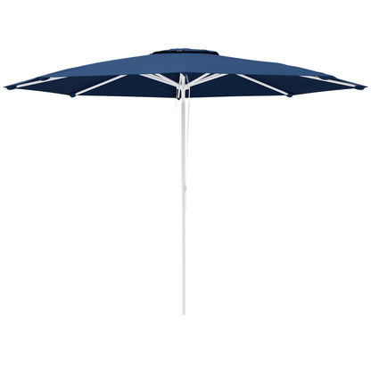 Adjustable Height Garden Umbrella with Air Vent, Outdoor Umbrella in Metal and Polyester, Ø292x242 cm, Dark Blue