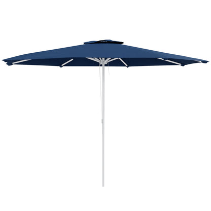 Adjustable Height Garden Umbrella with Air Vent, Outdoor Umbrella in Metal and Polyester, Ø292x242 cm, Dark Blue